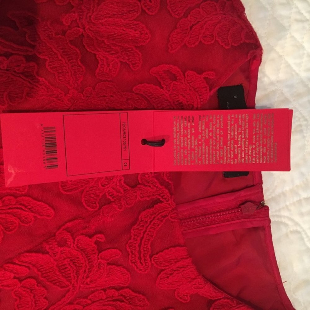Carolina Herrera Red Lace Dress - Size 8 NWT - Picture 15 of 16